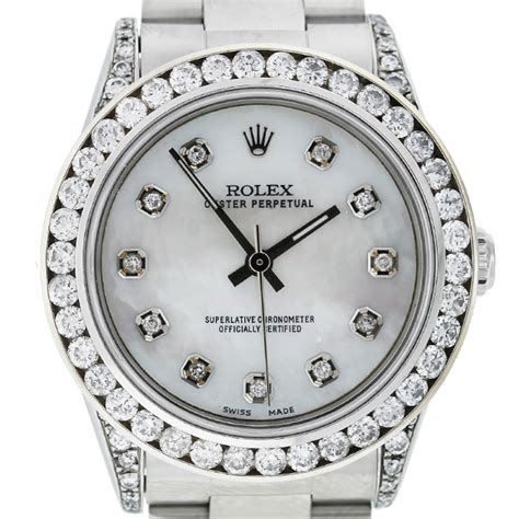 rolex mid-size diamond bezel|Rolex full diamond price.